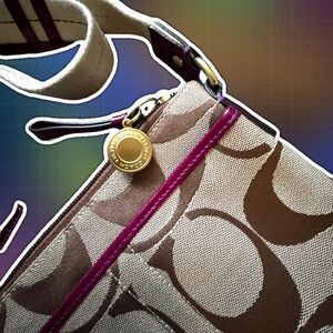 Plum Coach signature crossbody